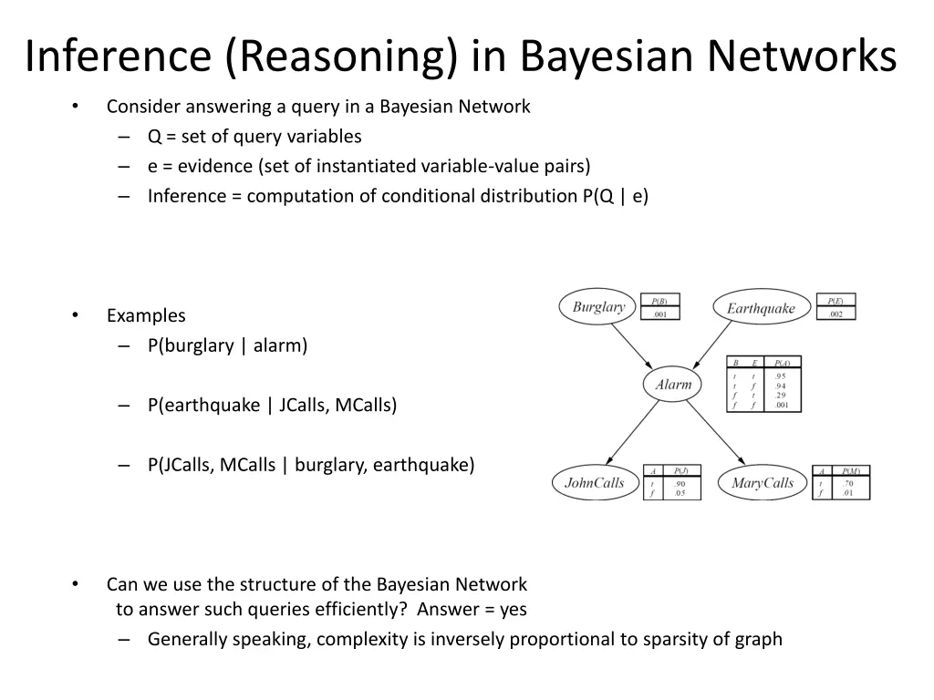 inference reasoning in bayesian networks