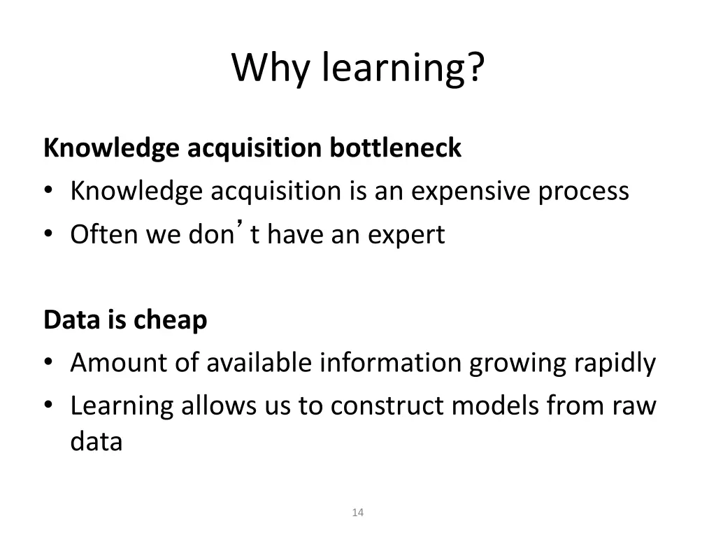 why learning