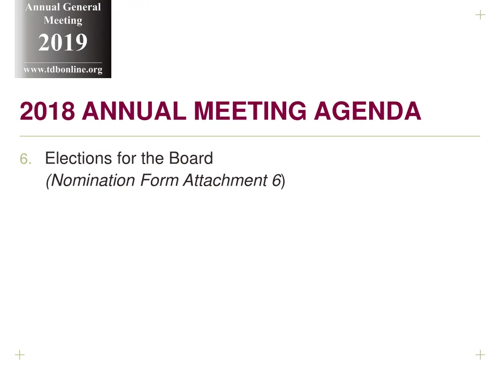 annual general meeting 2019 www tdbonline org 17