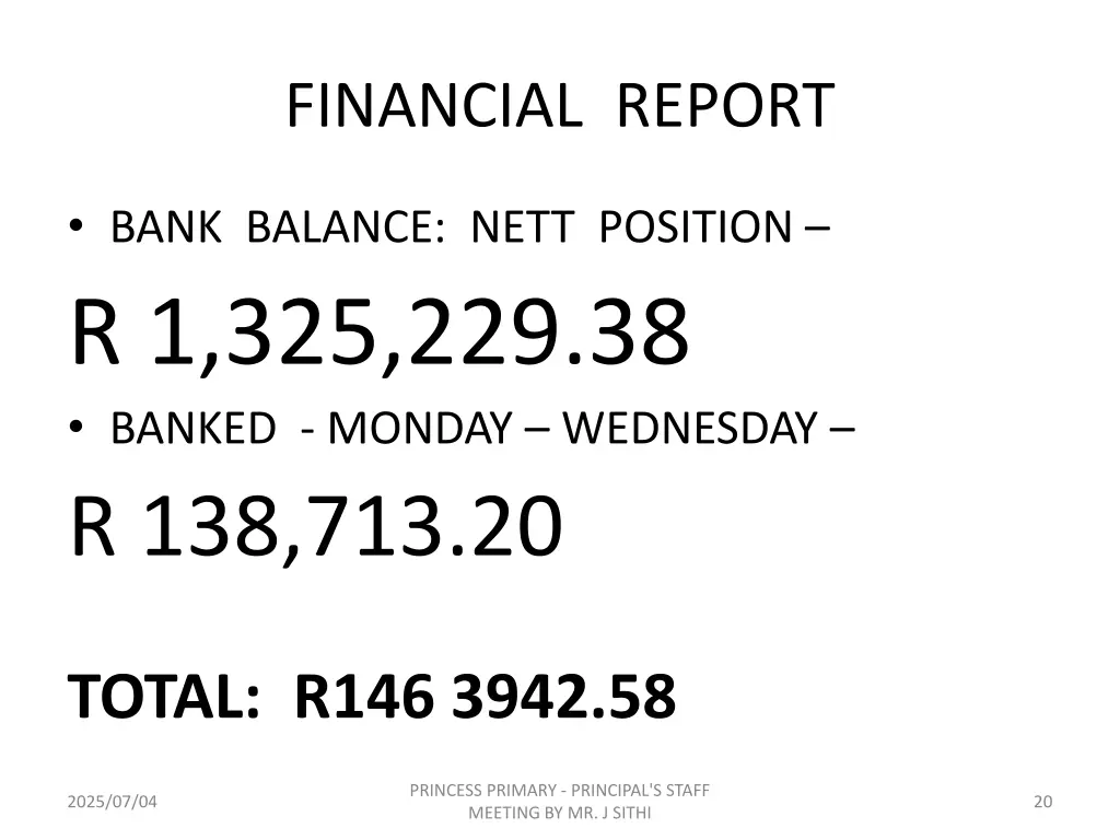 financial report