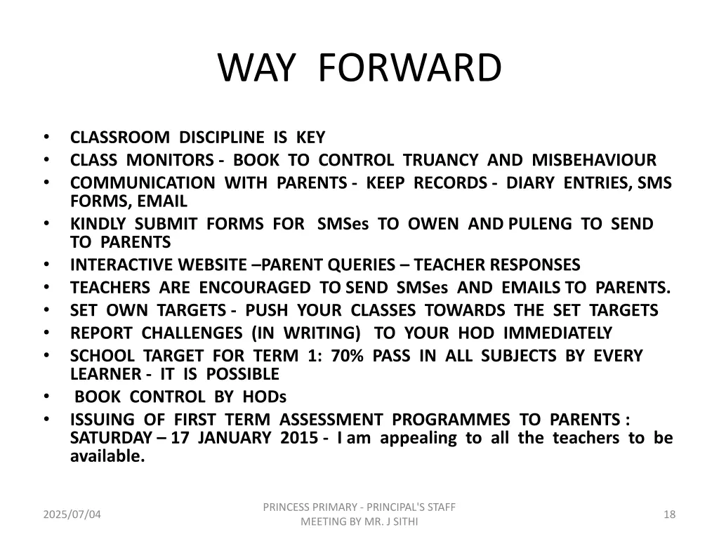 way forward
