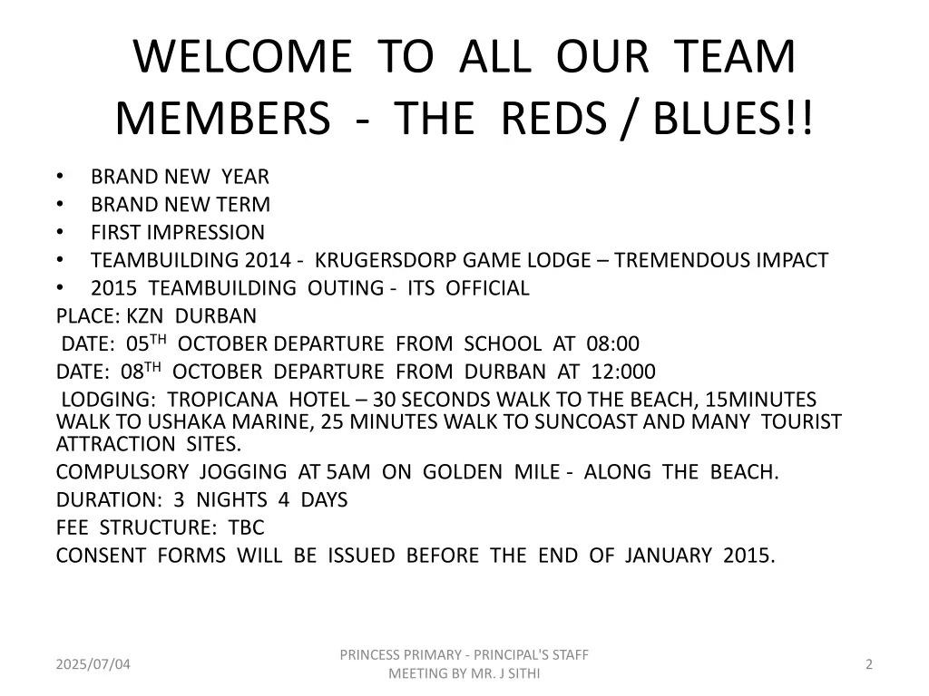 welcome to all our team members the reds blues