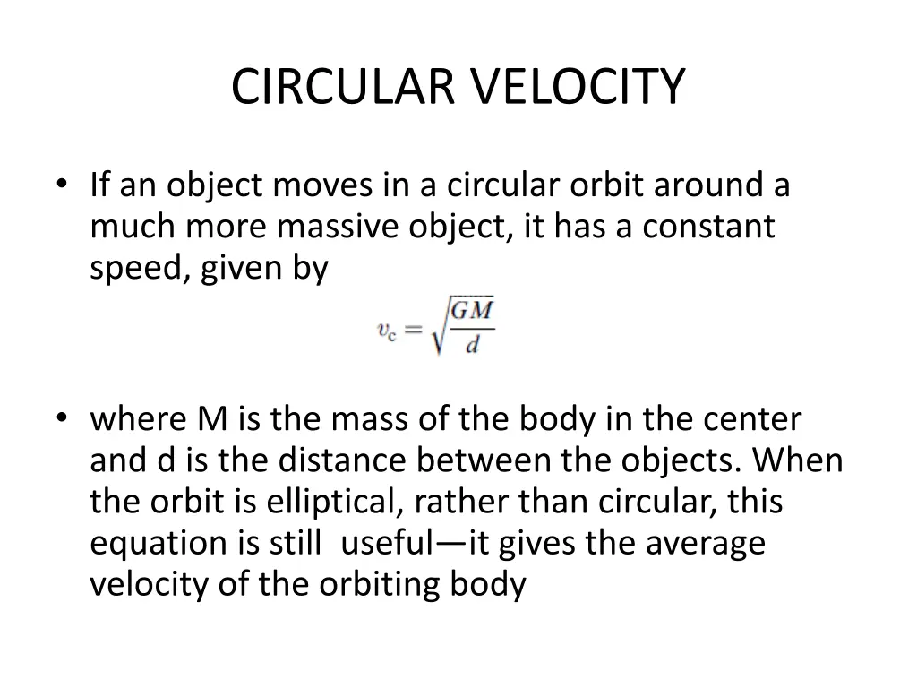circular velocity