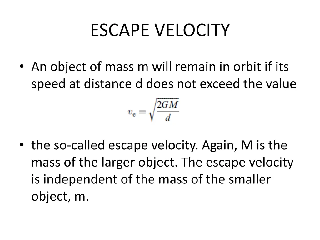 escape velocity
