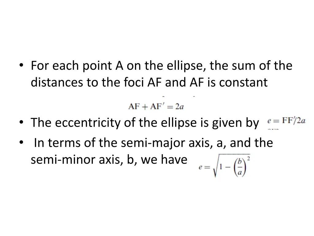 for each point a on the ellipse