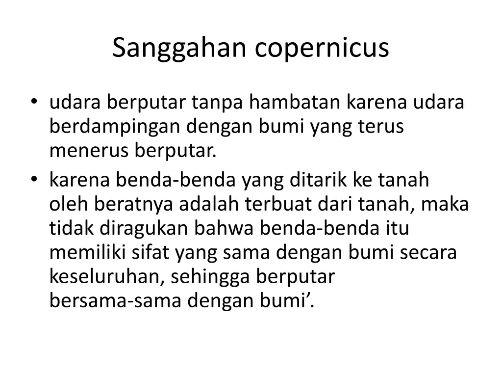 sanggahan copernicus