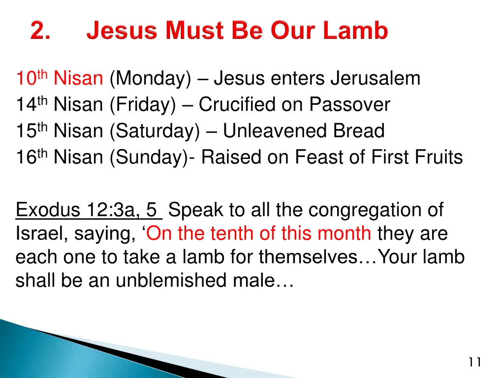10 th nisan monday jesus enters jerusalem