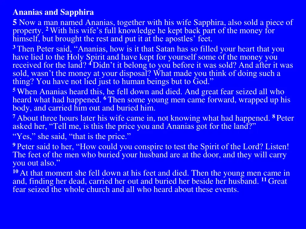 ananias and sapphira 5 now a man named ananias