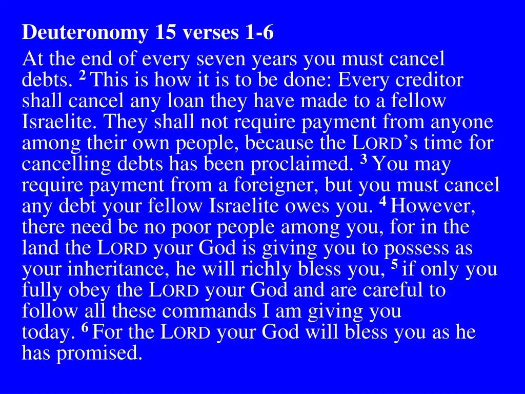 deuteronomy 15 verses 1 6 at the end of every