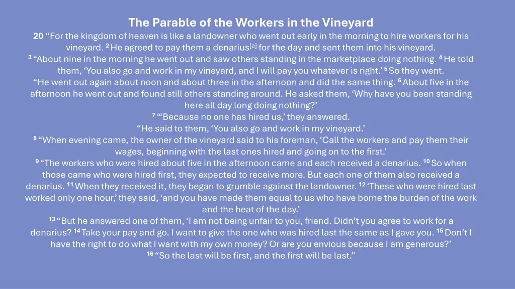 the parable of the workers in the vineyard