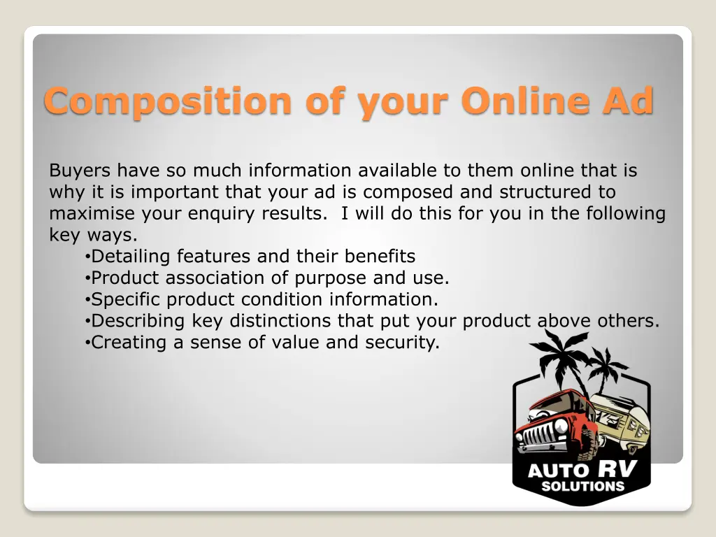 composition of your online ad