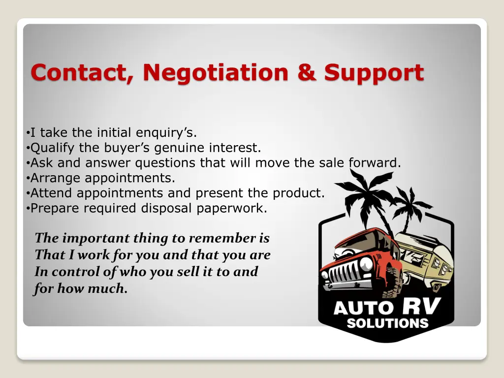 contact negotiation support