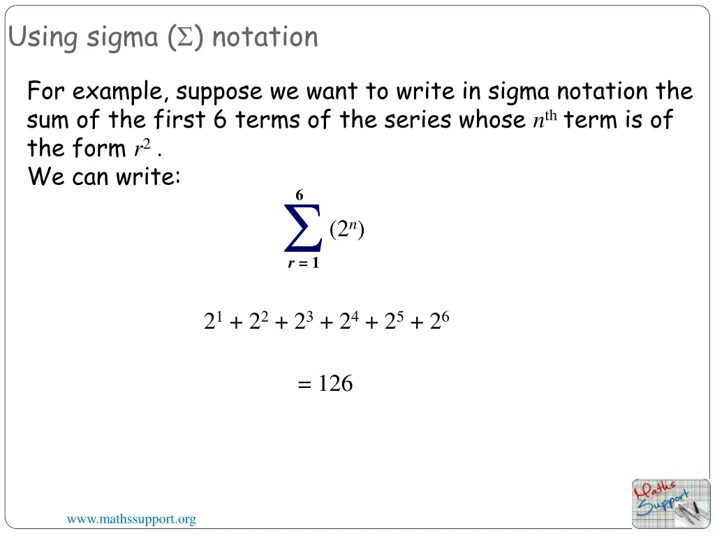 using sigma notation 1
