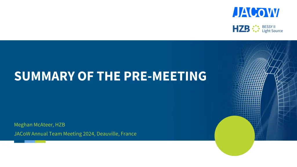 summary of the pre meeting