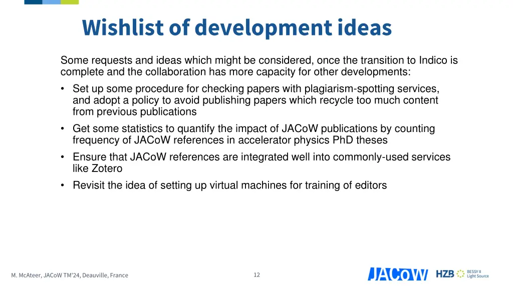 wishlist of development ideas