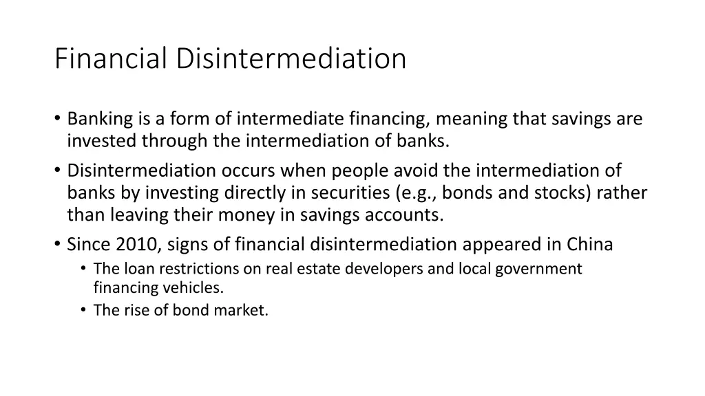 financial disintermediation