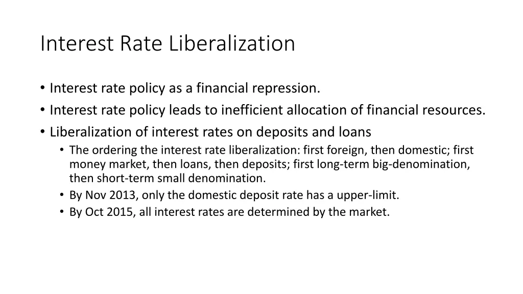 interest rate liberalization