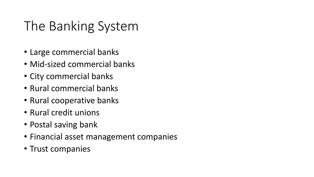 the banking system