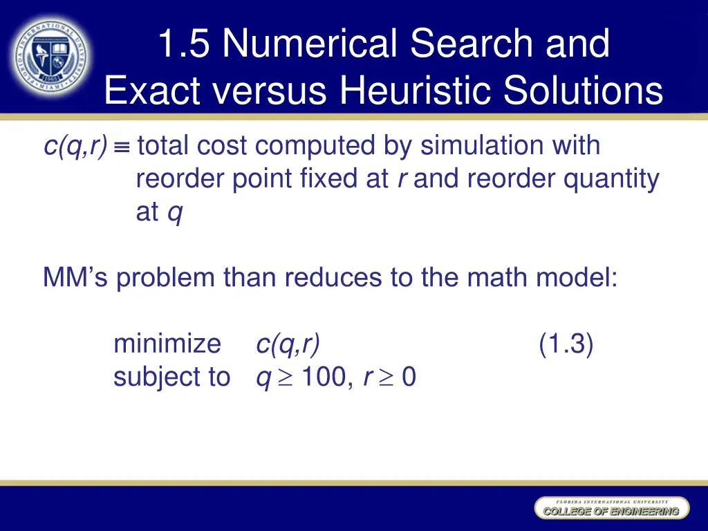 1 5 numerical search and exact versus heuristic
