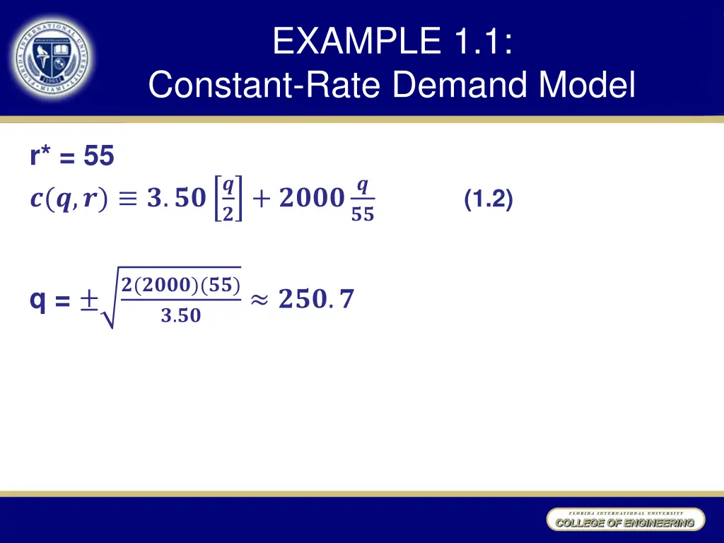example 1 1 constant rate demand model 1