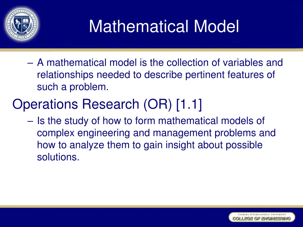 mathematical model