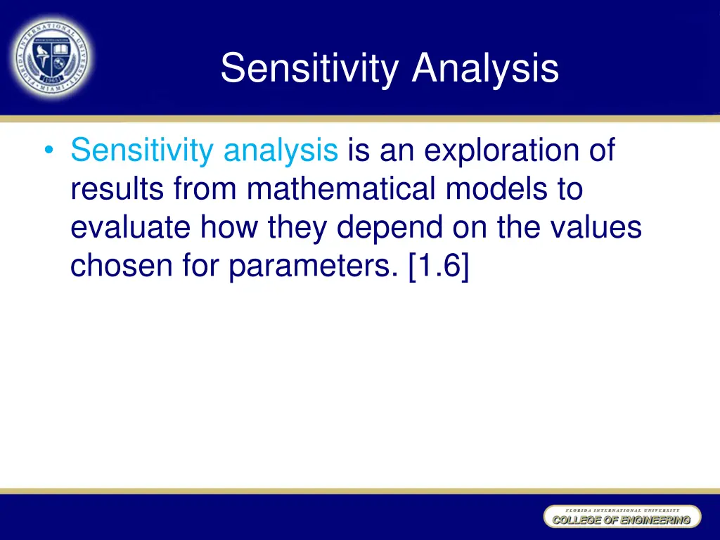 sensitivity analysis