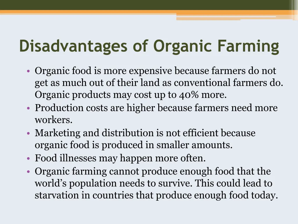 disadvantages of organic farming