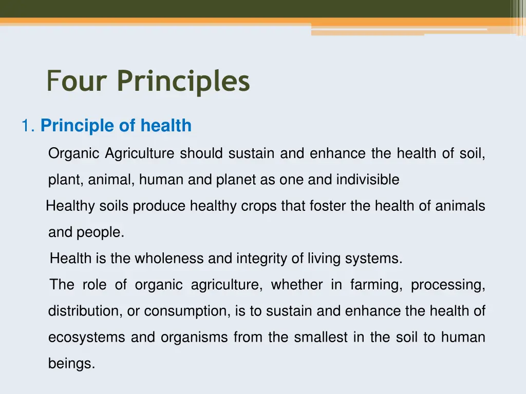 f our principles