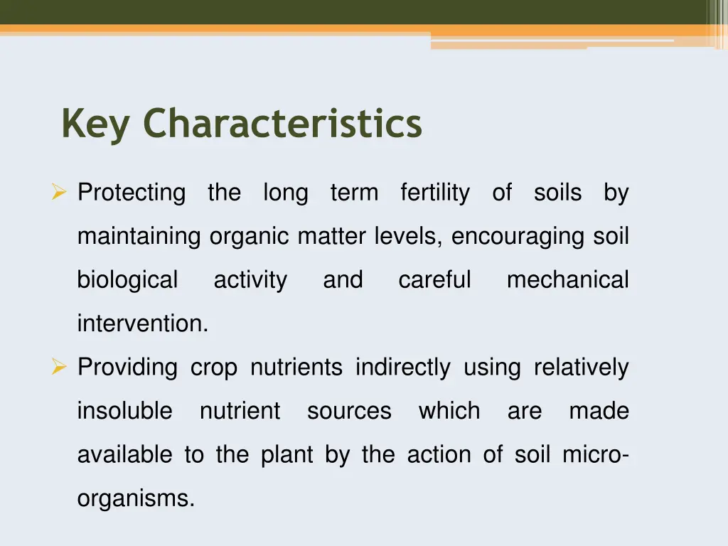 key characteristics
