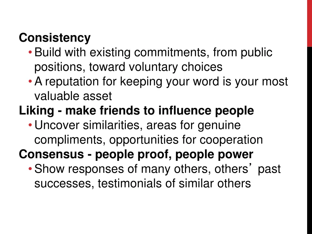 consistency build with existing commitments from