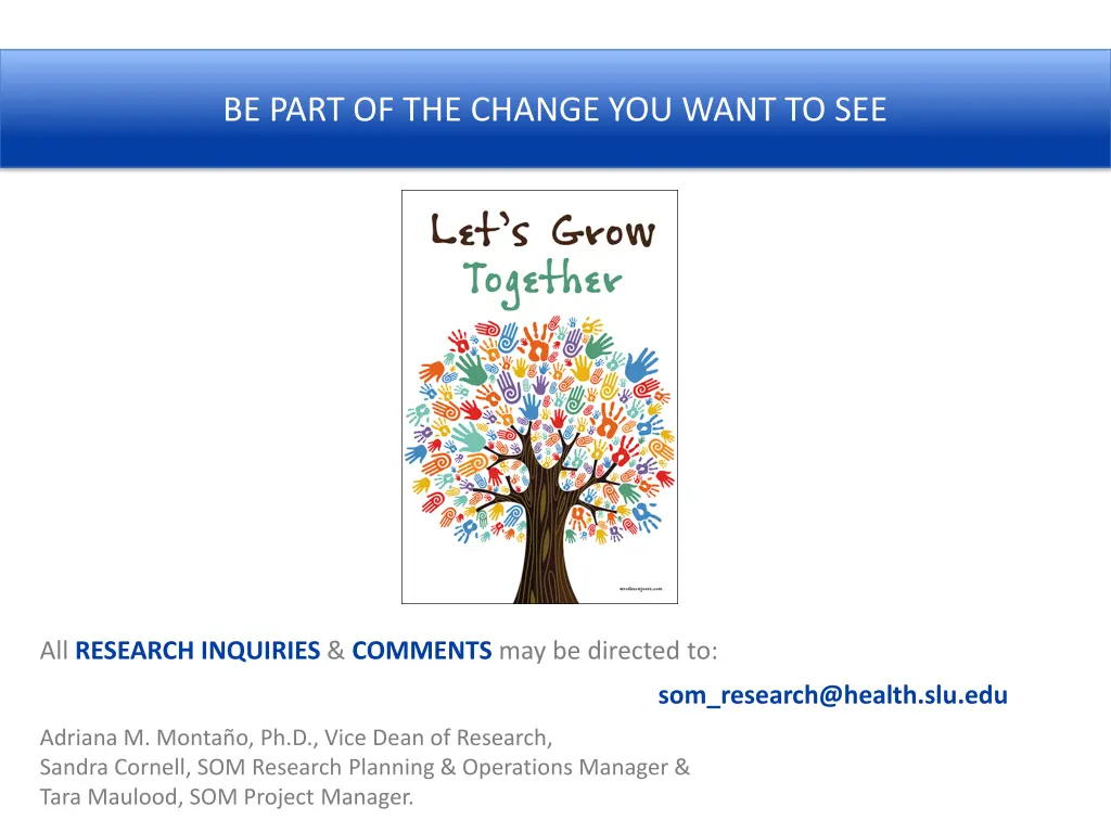 be part of the change you want to see