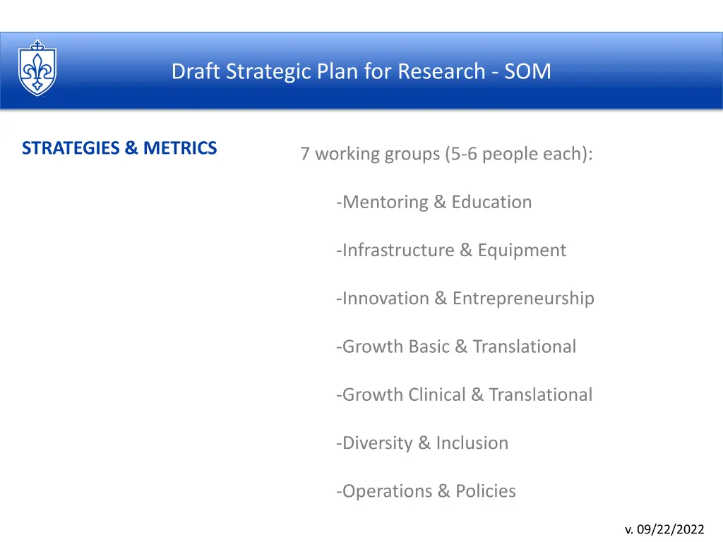 draft strategic plan for research som 2