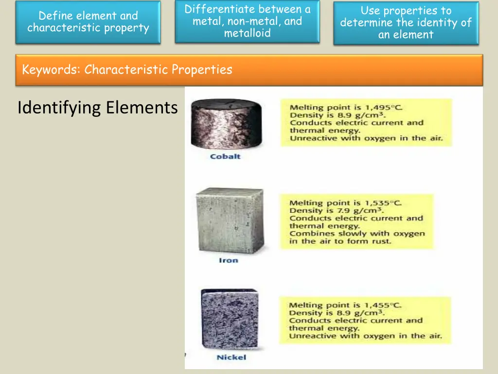 differentiate between a metal non metal 4