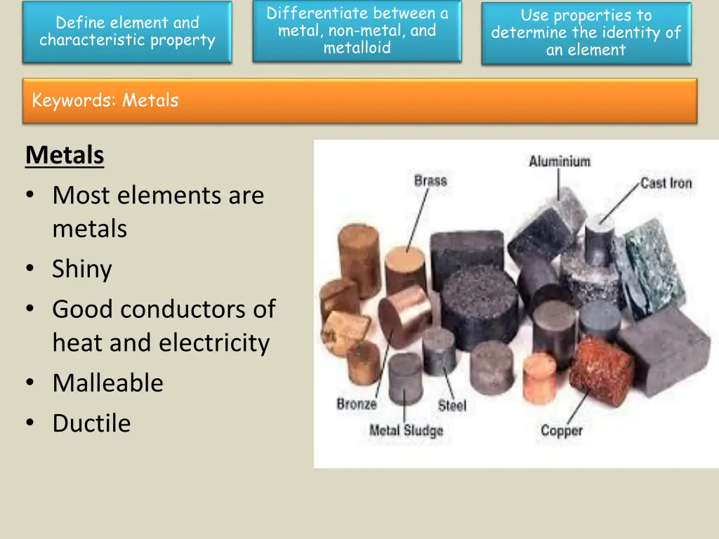 differentiate between a metal non metal 7