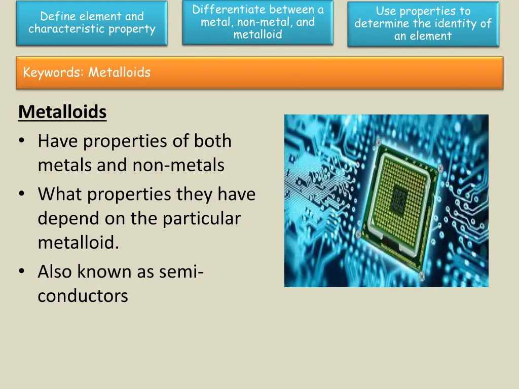 differentiate between a metal non metal 9