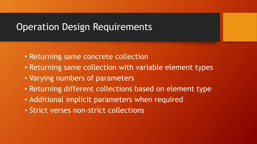 operation design requirements