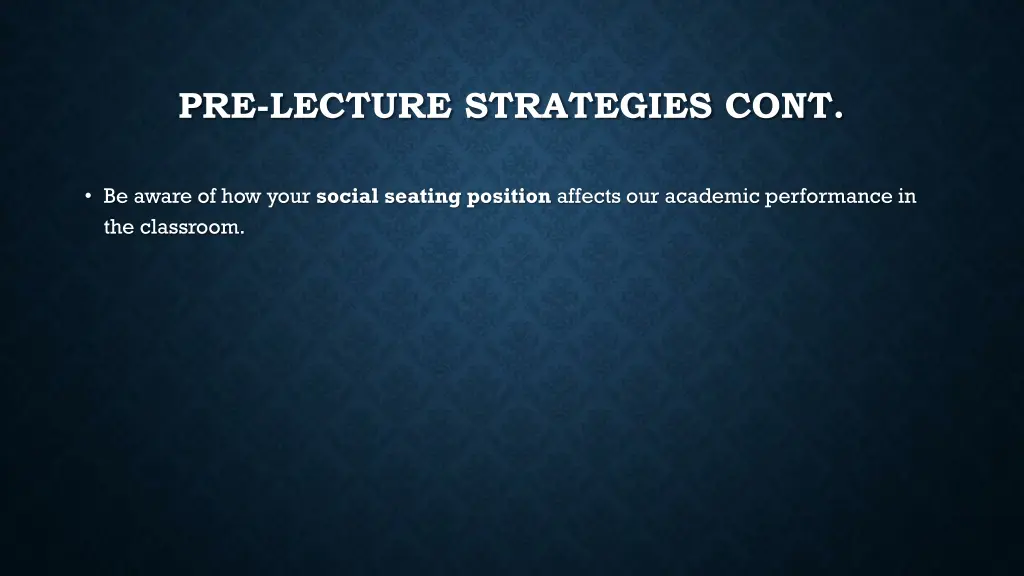 pre lecture strategies cont