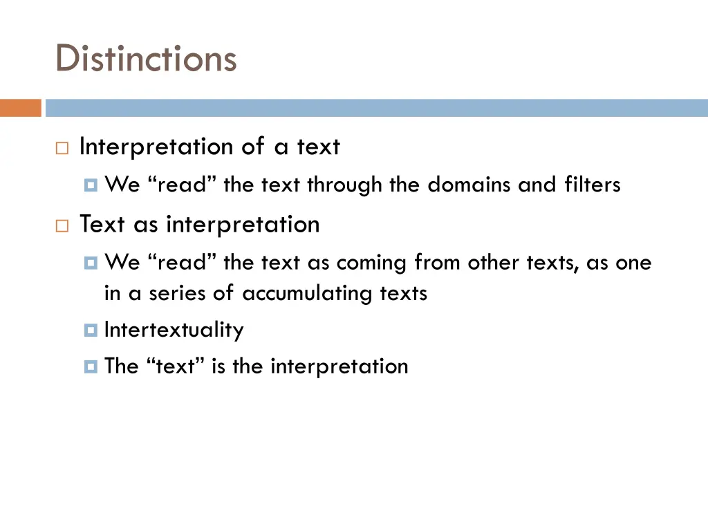 distinctions