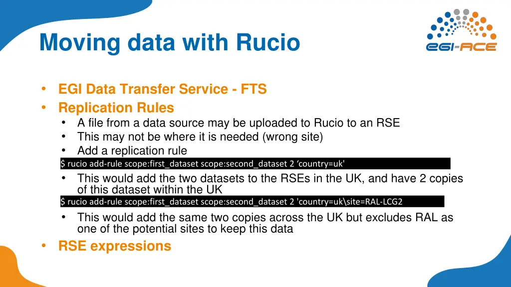 moving data with rucio