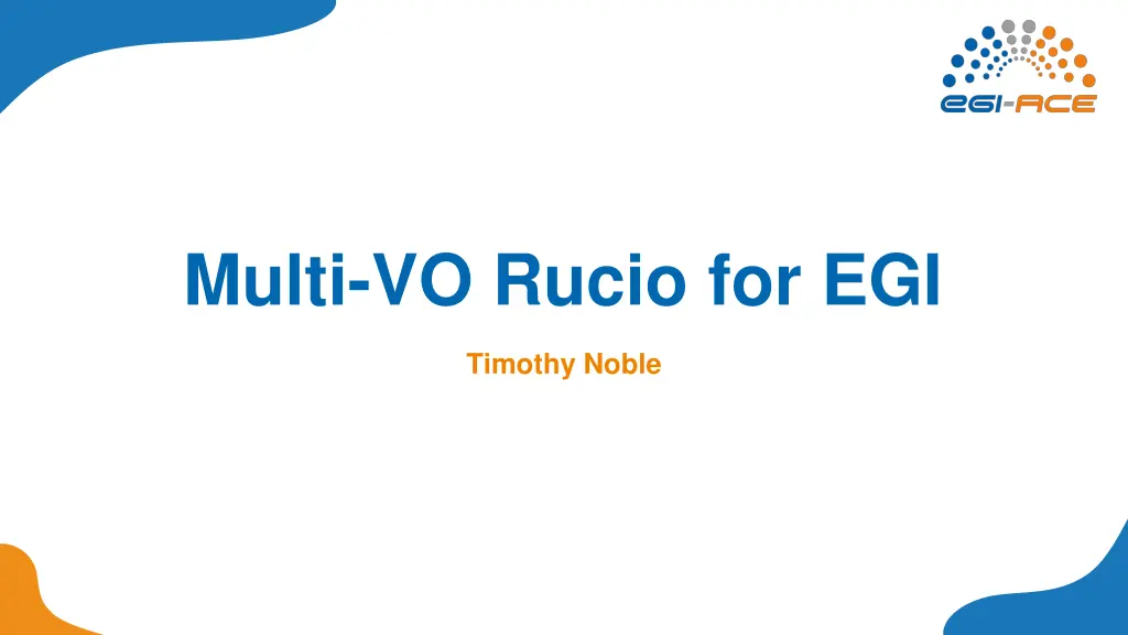 multi vo rucio for egi