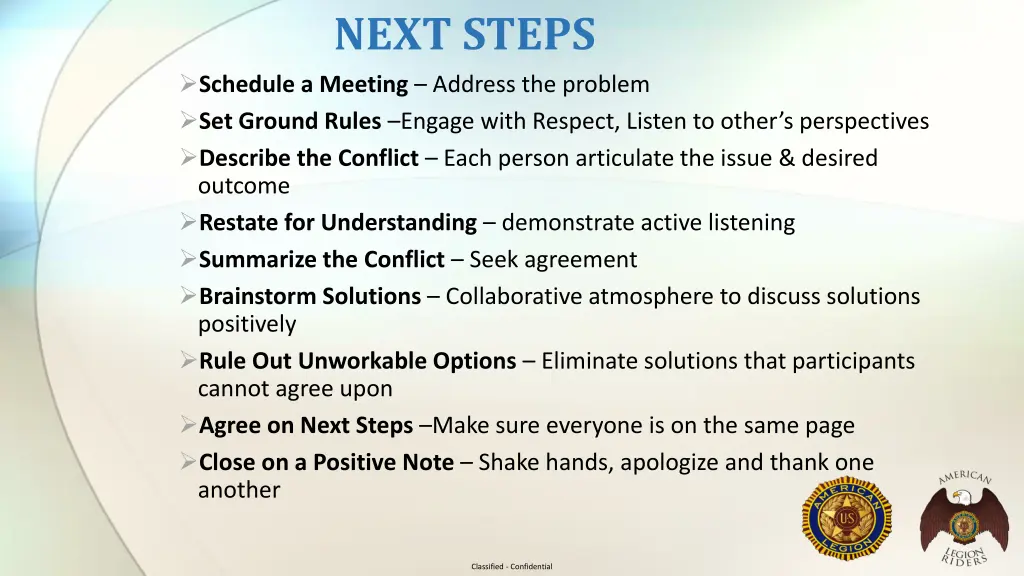 next steps