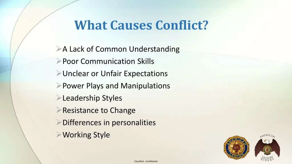 what causes conflict
