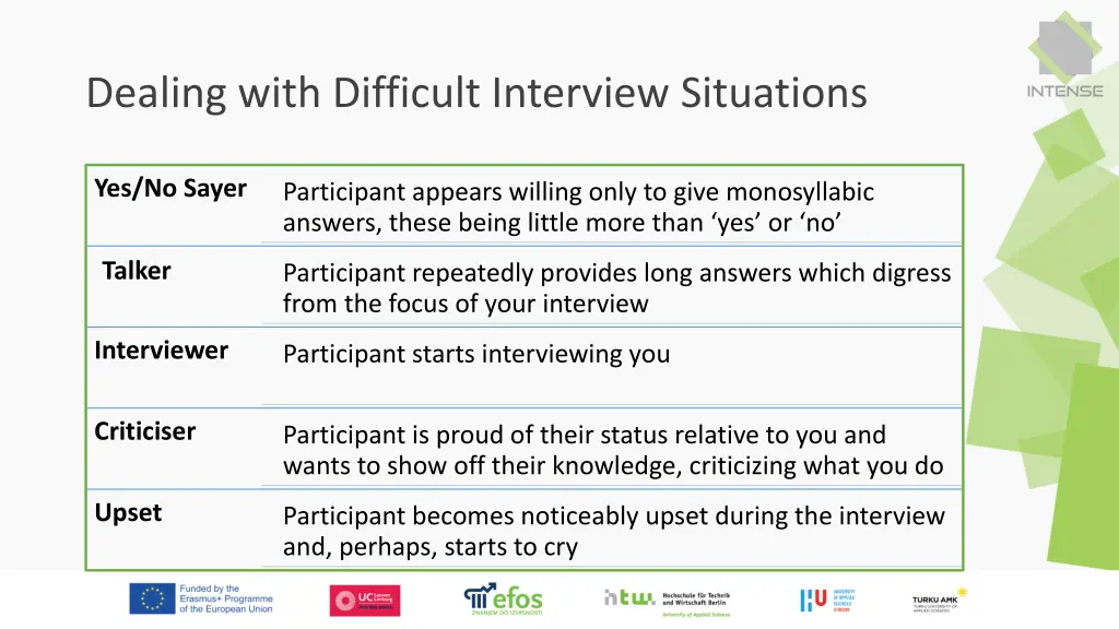 dealing with difficult interview situations