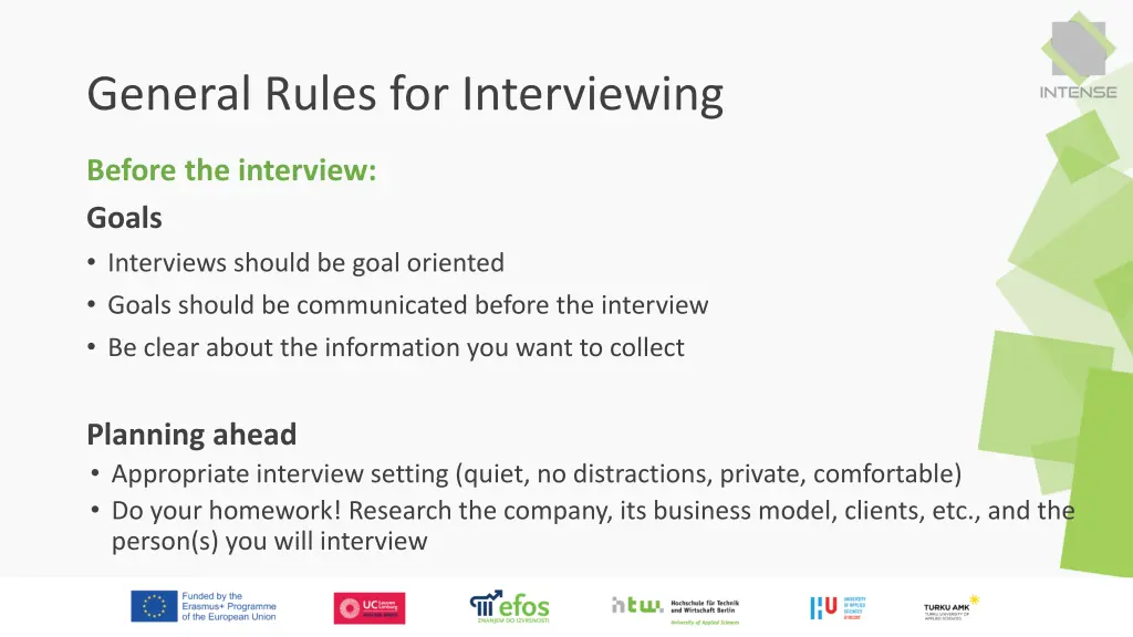 general rules for interviewing 1