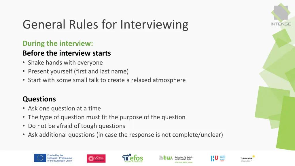 general rules for interviewing 2