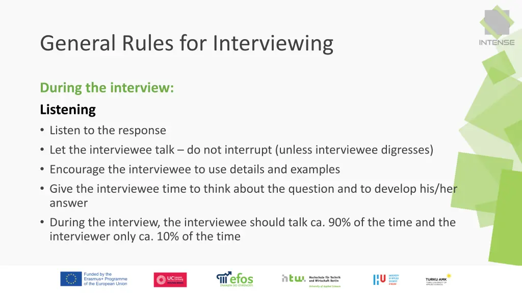 general rules for interviewing 3