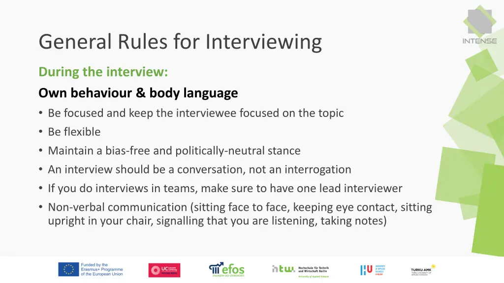 general rules for interviewing 4