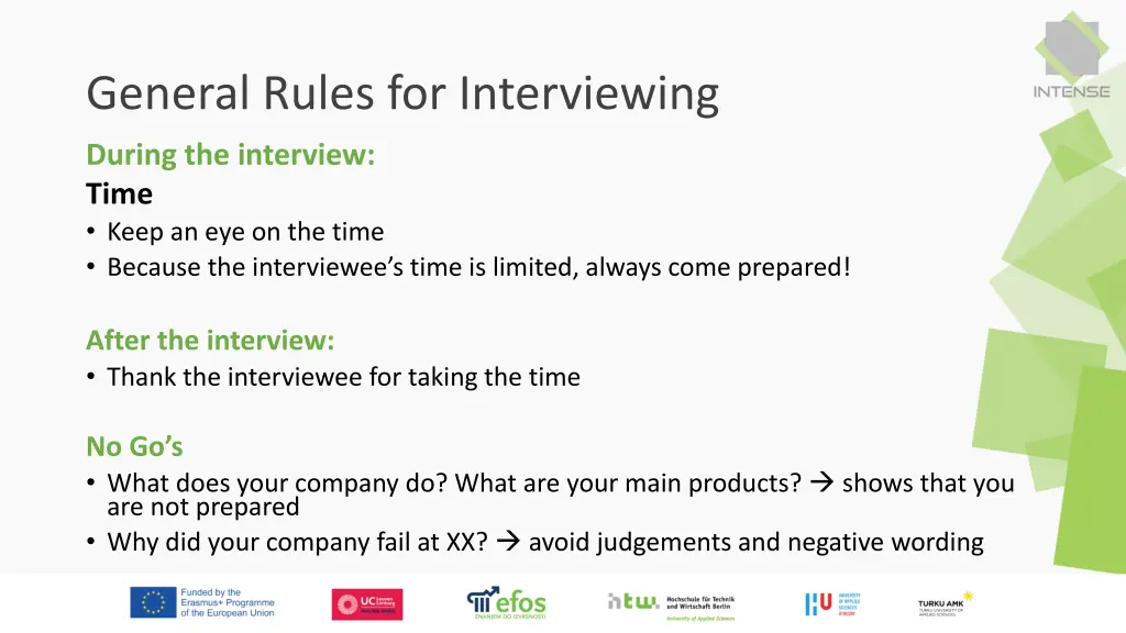 general rules for interviewing 5