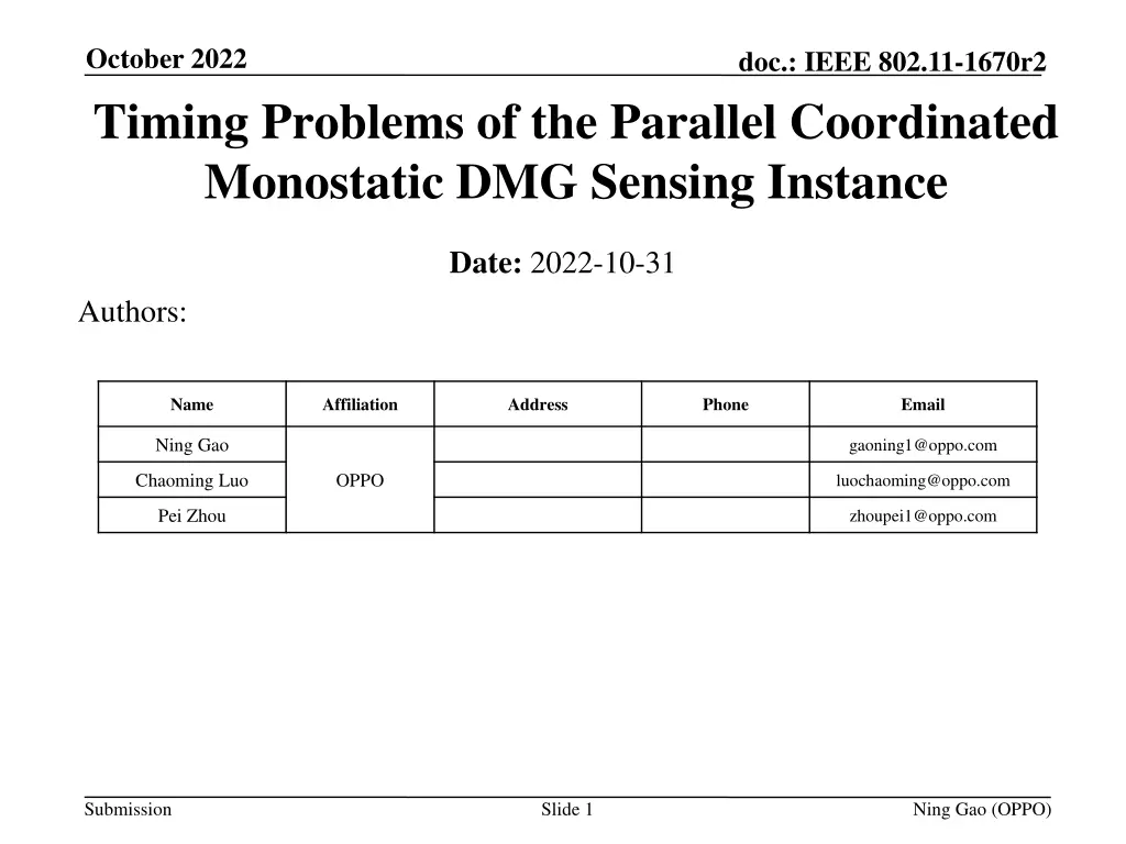 october 2022 timing problems of the parallel