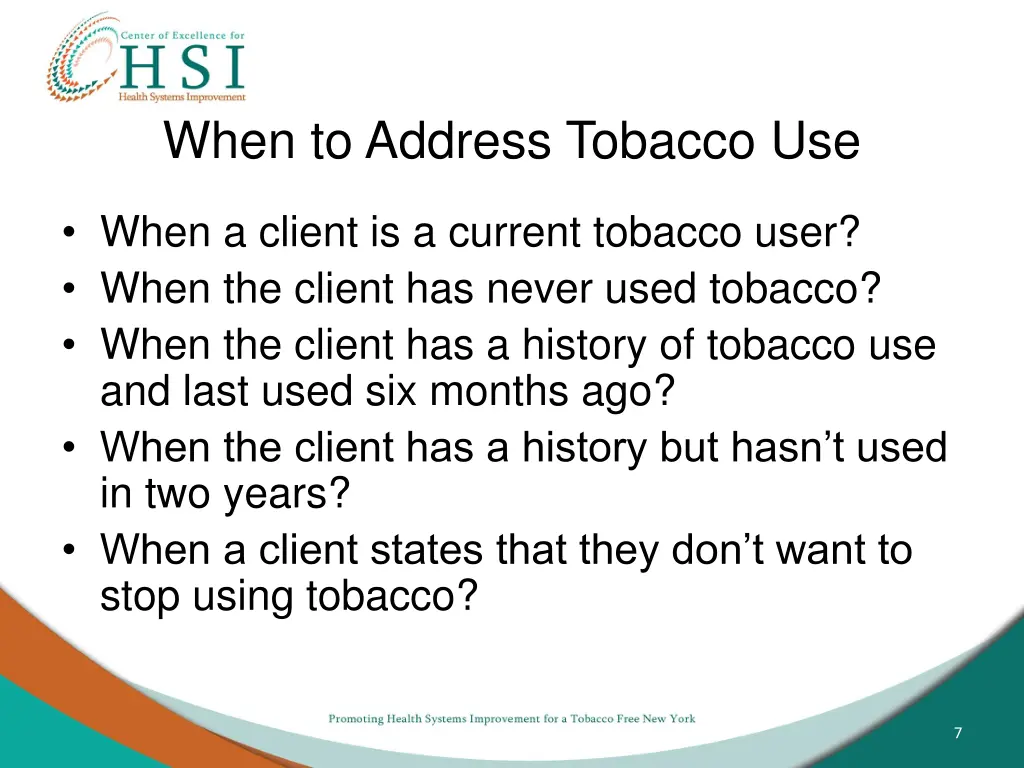 when to address tobacco use